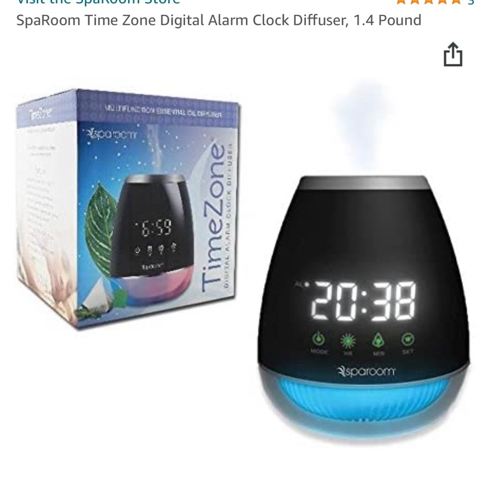 SpaRoom Time Zone Digital Alarm Clock Diffuser - Picture 4 of 5